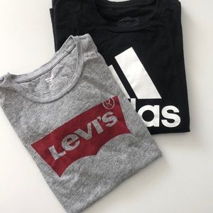 Adidas and Levi t-shirt bundle